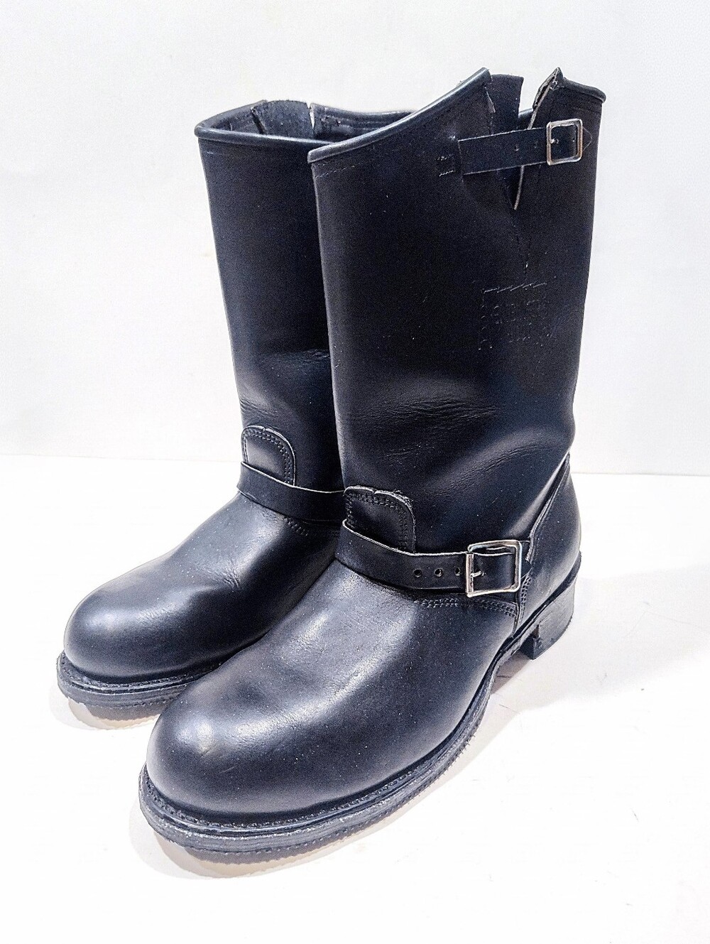 Carolina 115 Engineer Boots Men's 13W Wide Moto Black Leather Steel Toe NOS USA
